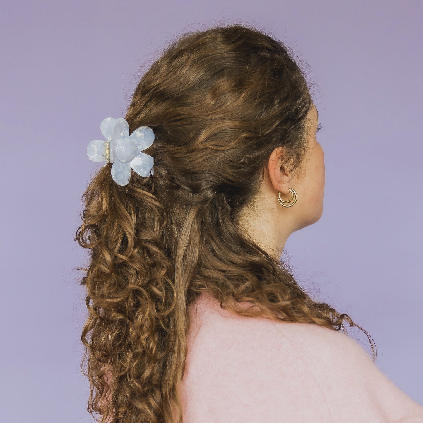 Hair Clip Flower- Light Lilac