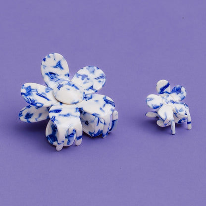 Haarclips Bloemen Delfts Blue