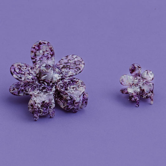 Haarclips Bloemen paars