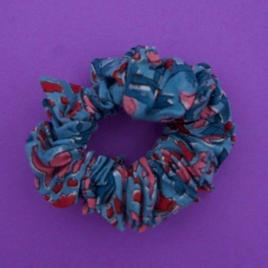 Upcycled scrunchie-blauw