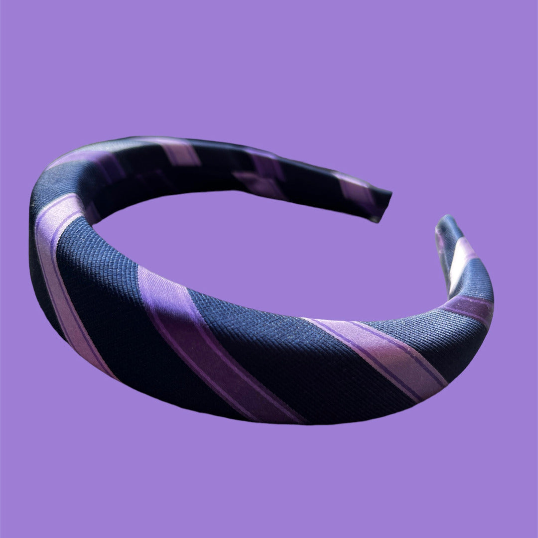 Stropdas haarband- donkerblauw met lila