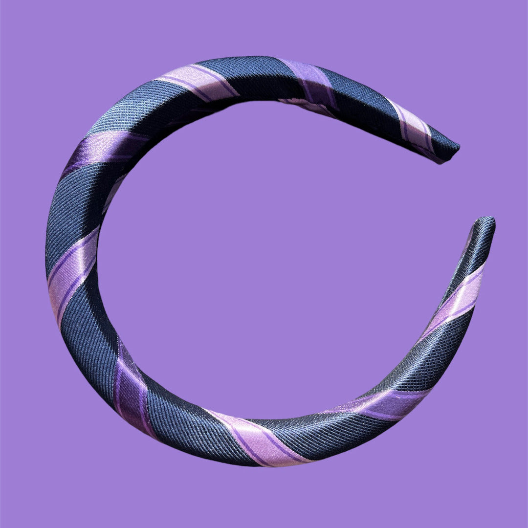 Tie headband- dark blue with lilac