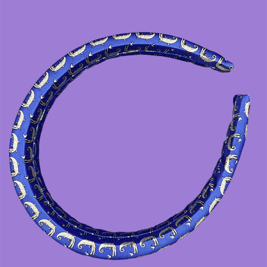 Stropdas haarband- blauw met krokodil